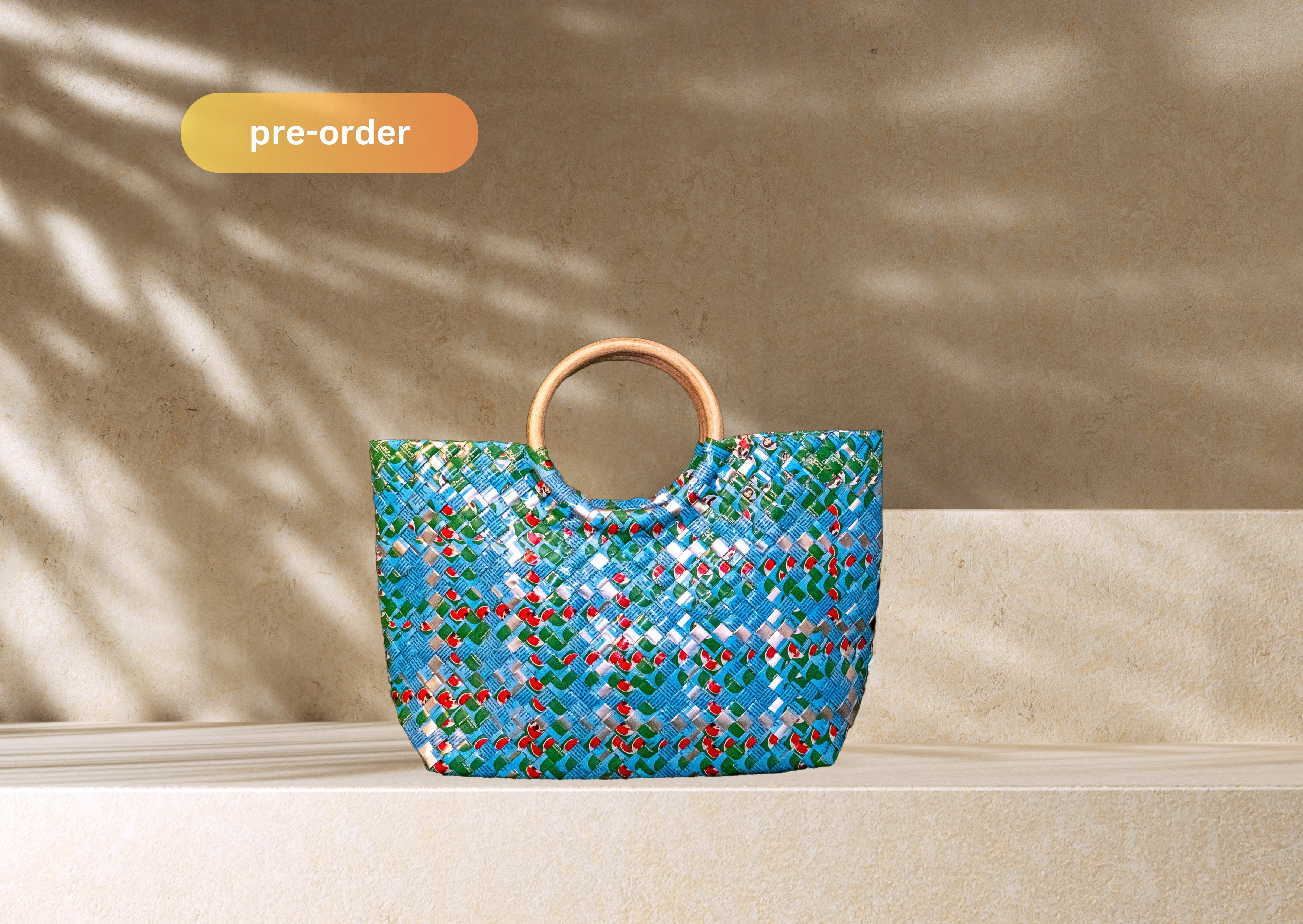 Santa Fe Tote Small - Aqua Mosaic