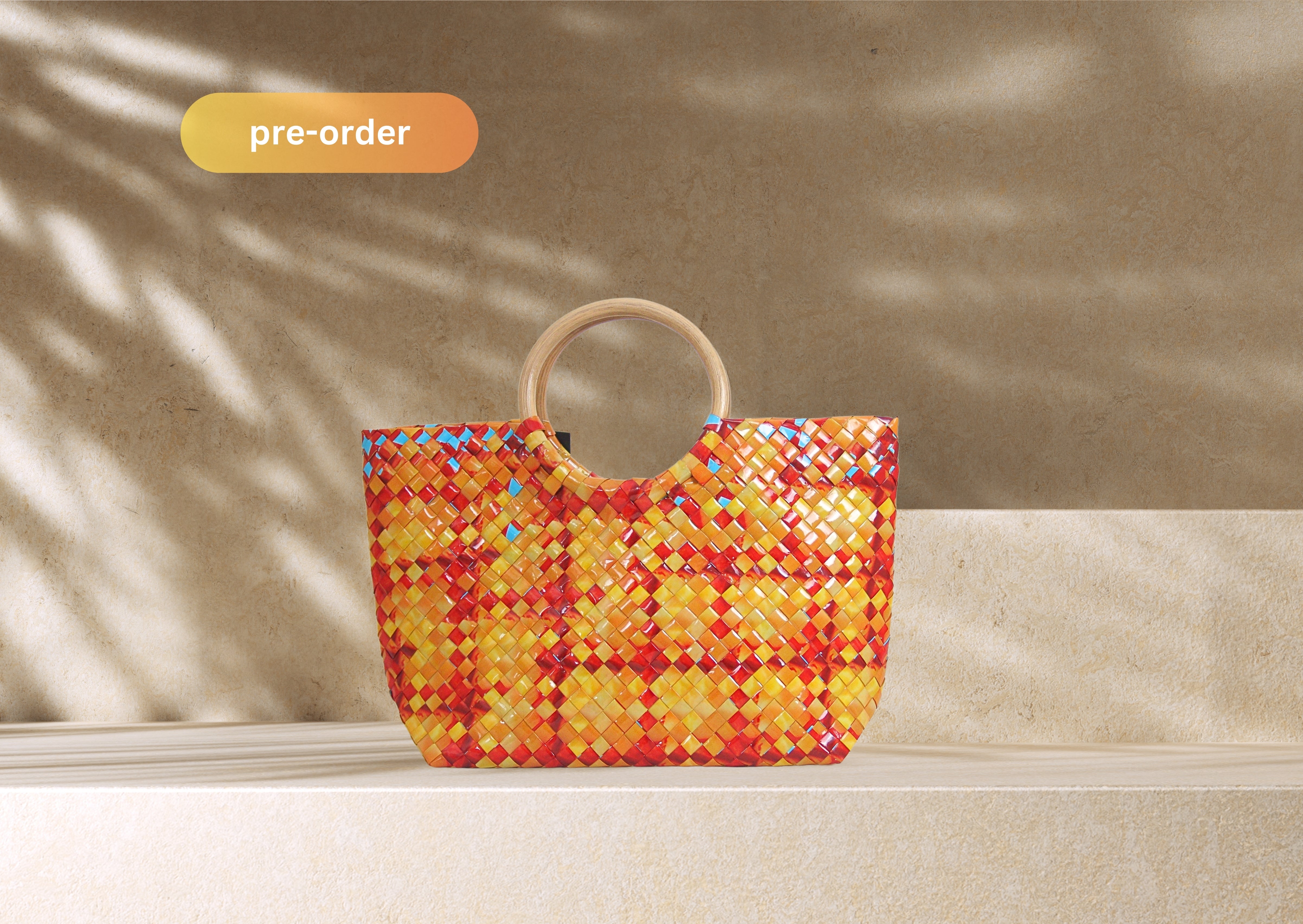 Santa Fe Tote Small - Hibiscus Sunset