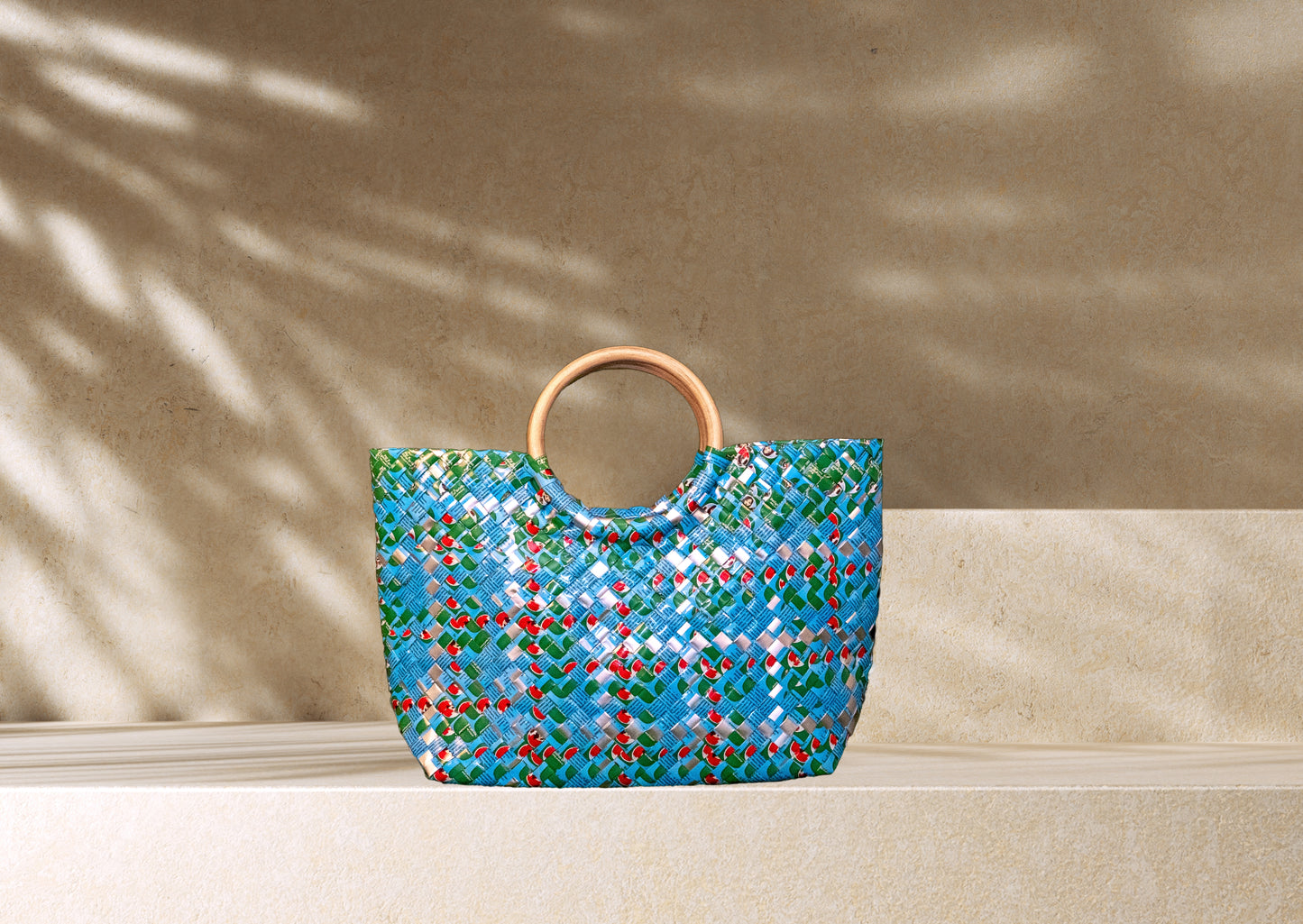 Santa Fe Tote Small - Aqua Mosaic